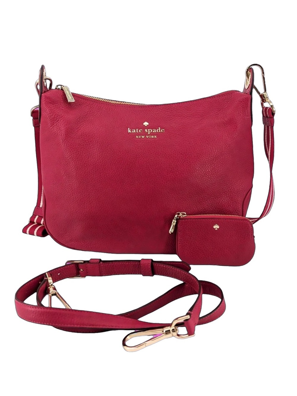 Kate Spade Rosie Crossbody Crushed Watermelon Pink Pebbled Leather - Like New